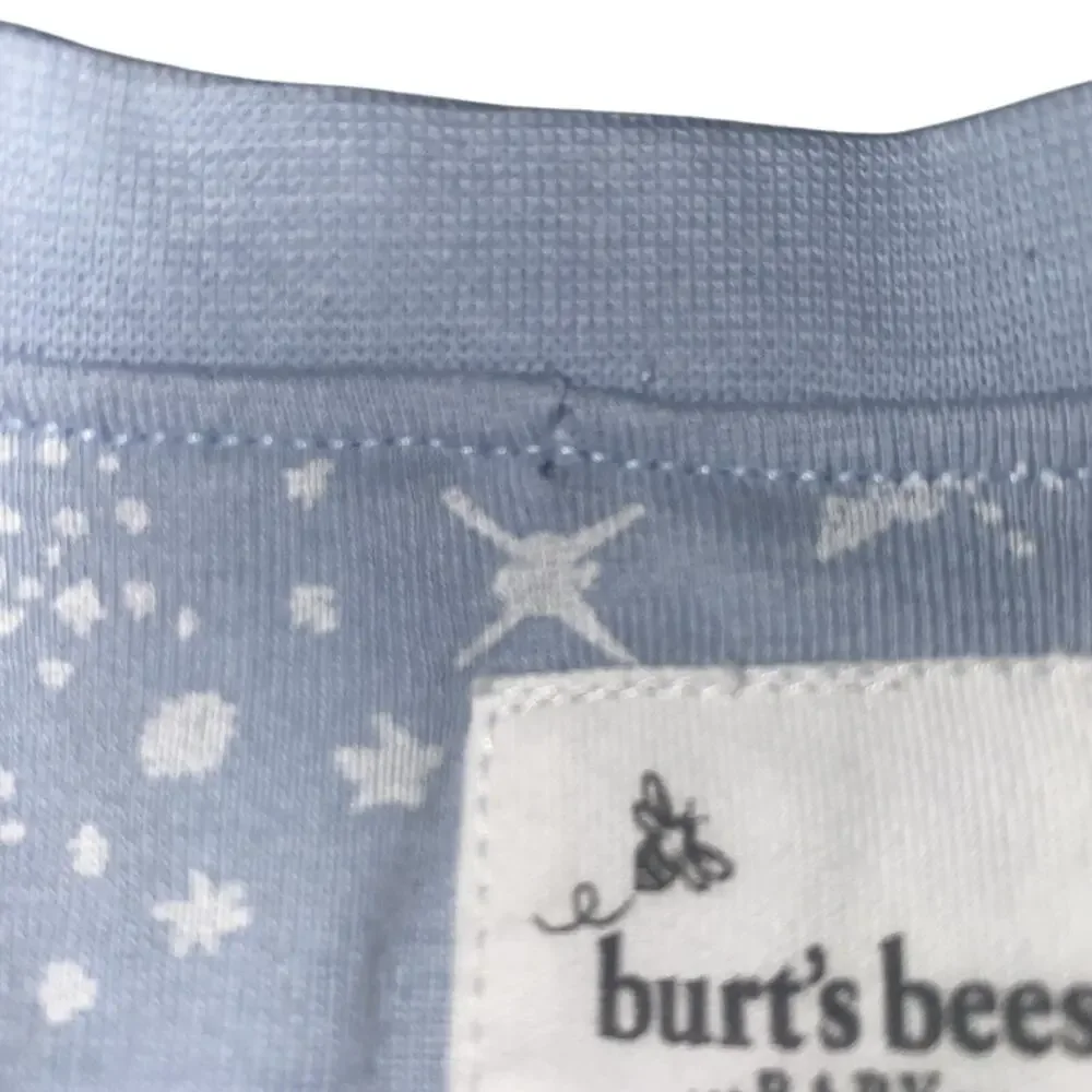 (5) Burt's Bees Baby Organic Cotton Striped 1- Piece Sleep 'N Play 0-3M & 3-6M
